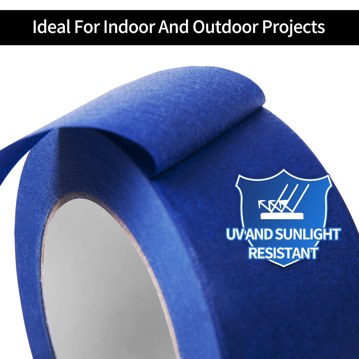 TAPEBEAR Multi-Surface Painter's Tape, UV Anti Residue Free Blue Tape, Wall Painting Masking Tape with Sharp Lines for Indoor Outdoor Painting, 1.88 TAPEBEAR