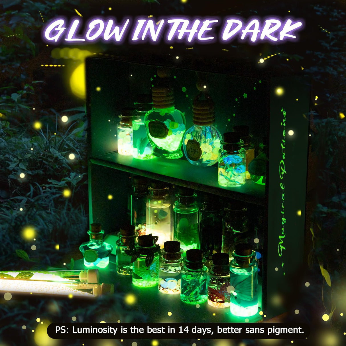 MIROLA KIDS Fairy Magic Potion Kit for Kids, Display Box Glow in The Dark, DIY Creative Craft Kit with 21 Bottles, Stocking Stuffer for Kids, DIY MIROLA KIDS