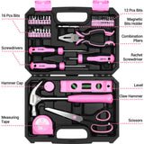 DEKOPRO Tool Set for Women: Pink Tool Set for Home Repair, Womens Tool Kit for All Purpose 42 Piece DEKOPRO