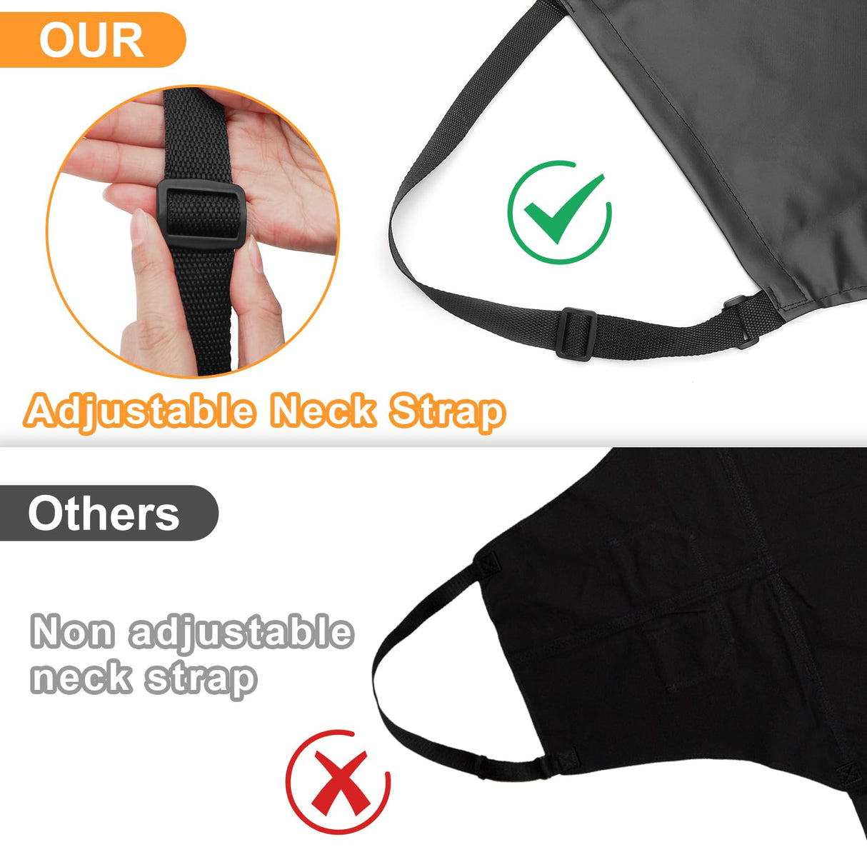 Gotega 4 Pack Waterproof Rubber Vinyl Apron Adjustable Bib Apron - Cooking Kitchen Apron for Women Men Chef Heavy Duty Work Apron for Dishwashing Lab Gotega