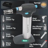 BLUEFIRE HT-908K Butane Soldering Iron Kit Portable Butane Torches Multi-Function Mini Torch for Wood BlueFire