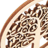 48Pcs Organic Tree of Life, Mini Round Tree of Life Unfinished Wooden Plaque Wooden Tree Shape Craft Blank for Christmas, Wedding, Guestbook, HERCHR