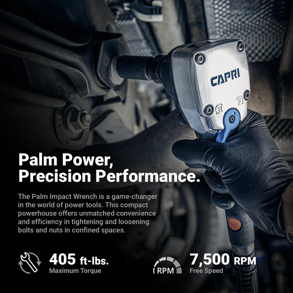 Capri Tools 1/2 in. Palm Air Impact Wrench, 400 ft. lbs. Capri Tools