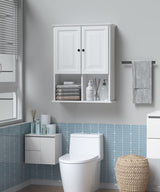 HAIOOU Bathroom Wall Cabinet with Motion Sensor LED Light, Wooden Medicine Cabinet Wall Mounted Cupboard, Over Toilet Storage Cabinet with Buffering HAIOOU