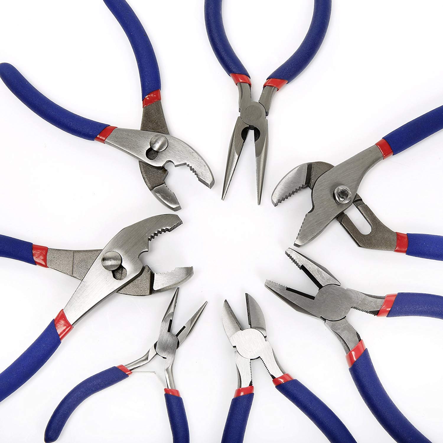 7-piece Workpro Pliers Set with Groove Joint, Long Nose, Slip Joint, Linesman, and Diagonal Pliers for DIY & Home Use WORKPRO