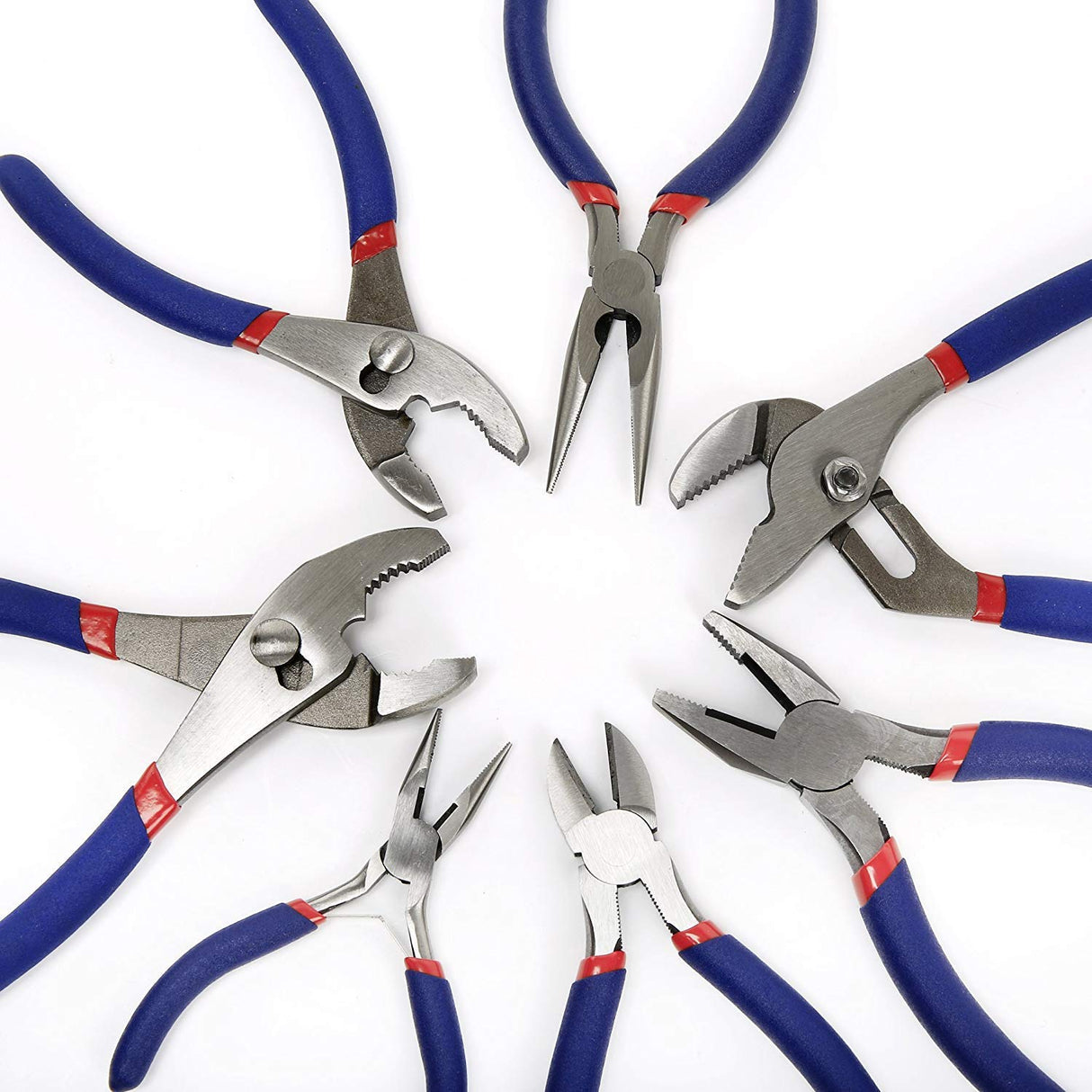 7-piece Workpro Pliers Set with Groove Joint, Long Nose, Slip Joint, Linesman, and Diagonal Pliers for DIY & Home Use WORKPRO