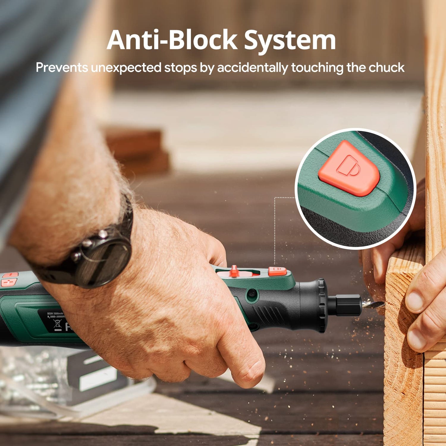 DEPSTECH Cordless Rotary Tool Kit, 8V 2.0Ah Rechargeable Battery, 30000RPM 5-Speed Multi Power Carving Tools, 127Pcs Accessories, Shield Attachment, DEPSTECH