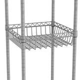 SINGAYE 6 Tier Wire Shelving Unit with Baskets Storage Rack Corner Shelf Shelving Adjustable Storage Shelf, 13.4" D x 13.4" W x 62.99" H,Silver SINGAYE