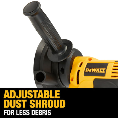 DEWALT Rotary Sander, Variable Speed, Dust Shroud, 5-Inch (DWE6401DS), Yellow - WoodArtSupply