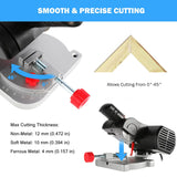 BEAMNOVA Mini Miter Saw Electric Power Table Saw Benchtop Cut-Off Chop Saw Max 45 Degree Cutting for Crafts Miniatures Metal Wood Plastic Compound BEAMNOVA