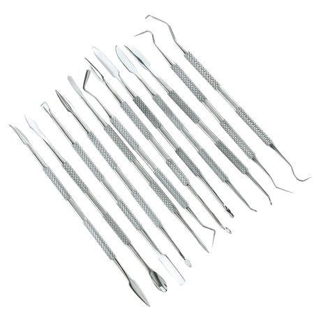 Stainless Steel Wax Carvers Set, Polymer Pottery Clay Spatula Carving Tool for Modeling, Sculpting and Shaping, Set of 12 TIT COOPOPE