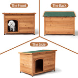 TAKUKA Outdoor Wooden Dog House for Small Medium Large Sized Dogs，Extra Waterproof Durable Dog Kennel with Wooden Floor for Garden Backyard Farm (34" TAKUKA