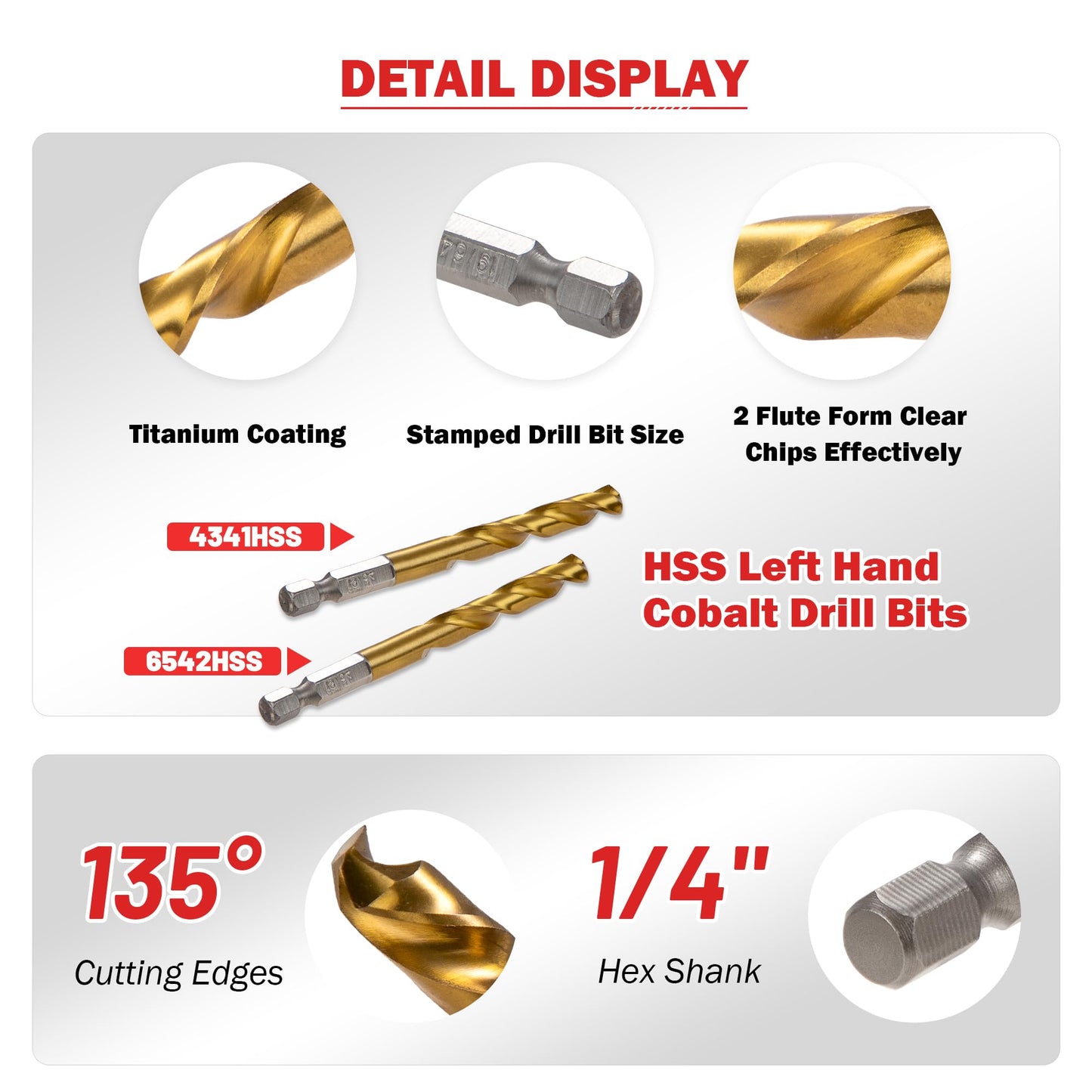 UYECOVE 15 Pieces Screw Extractor Set 6542/4341 HSS Cobalt Left Hand Drill Bit Broken Screw Extractor Kit with 1/4'' Adaptor, Stripped Screw - WoodArtSupply