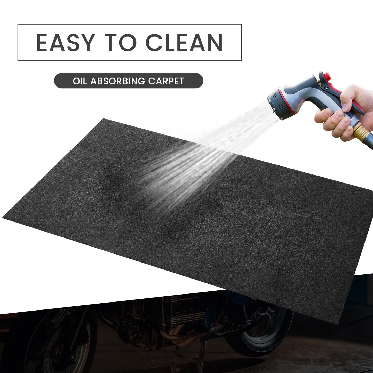 Datanly 1 Piece Oil Spill Mat, 60 x 36 Inch Garage Floor Mat Under Car Driveway Mats Oil Leaks Absorbent Oil Pad, Reusable, Washable, Durable,