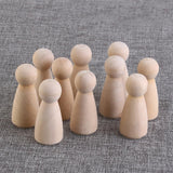 Ciieeo 10pcs DIY Plain Blank Wooden Peg Dolls Unfinished Wooden Peg Dolls Decorative Peg Doll for DIY Arts and Crafts Ciieeo