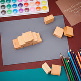 Sasylvia 10 Pcs Blank Hard Wood Rubber Stamp Mounts with A4 Size Grey Rubber Stamp Sheet Laser Engraver Accessories Rubber Stamp Carving Tools Soft Sasylvia