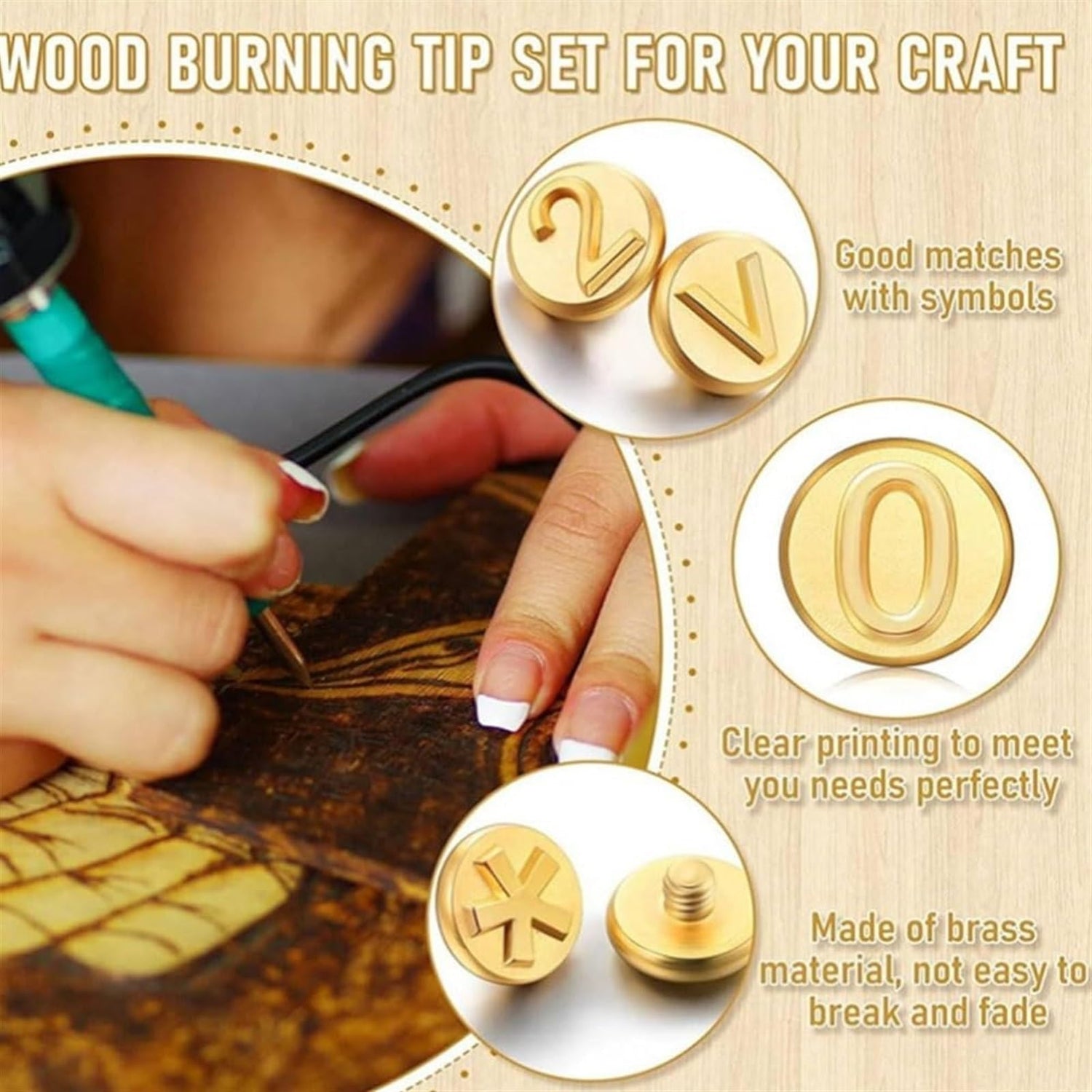 DIY Wood Burning/Carving Set, Diy Wood/Leather Burning Set—26 Letters Copper Mold, Wood Craft DIY Embossing Carving, Wood Burning Kit Letter Wood VALHMKT