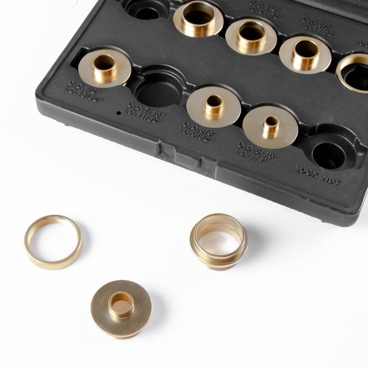 O'SKOOL 10 pcs Brass Router Template Bushing Guides Sets Fit Any Router Sub-base of the Porter Cable style O'SKOOL