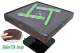 Ultra-Thin Automatic Mahjong Table Roller Coaster Style, 36mm American Style Tiles Built-in Hard Table Cover Set of 4 19'' Wooden Pushers & Racks usamjtable