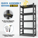 72" H Garage Shelving,Sturdy Garage Shelves Steel Heavy Duty Shelf,Large Metal Shelves,Adjustable Garage Storage Shelves Rack Unit for Warehouse Bezuny