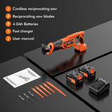 Reciprocating Saw Cordless, Brushless Cordless Reciprocating Saw with 21V 8000mAh Battery, 3000SPM 28mm Reciprocating Stroke, 8 Saw Tool-Free Blade olmlmo