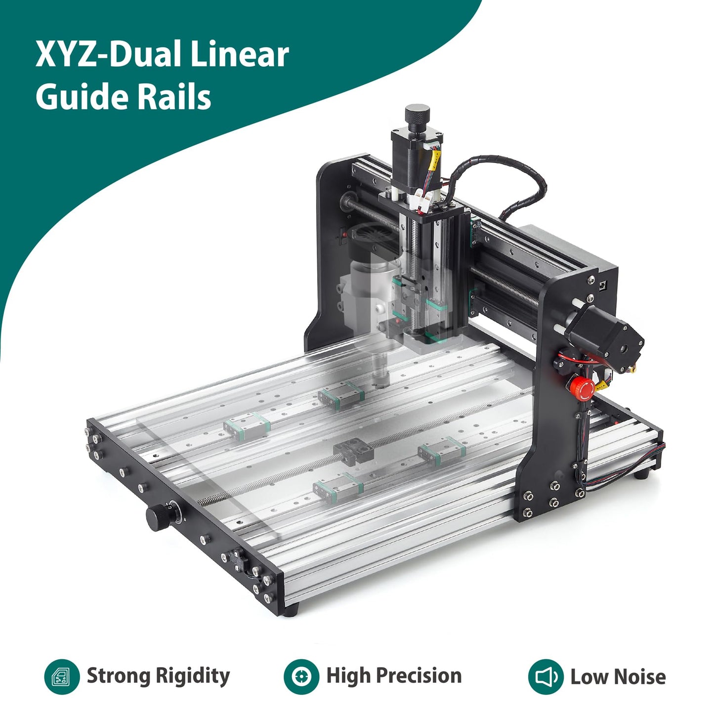 AnoleX CNC Router Machine 3030-Evo Pro, All-Metal XYZ Axis Dual Steel Linear Guides with 300W Spindle, Z-Probe, Limit Switches, E-Stop, ideal for - WoodArtSupply