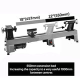 BMWOOD Extension Bed for Woodturning Lathe, Compatible with Harbor Freight Central Machinery 10"X18" Wood lathe in grey color. BMWOOD