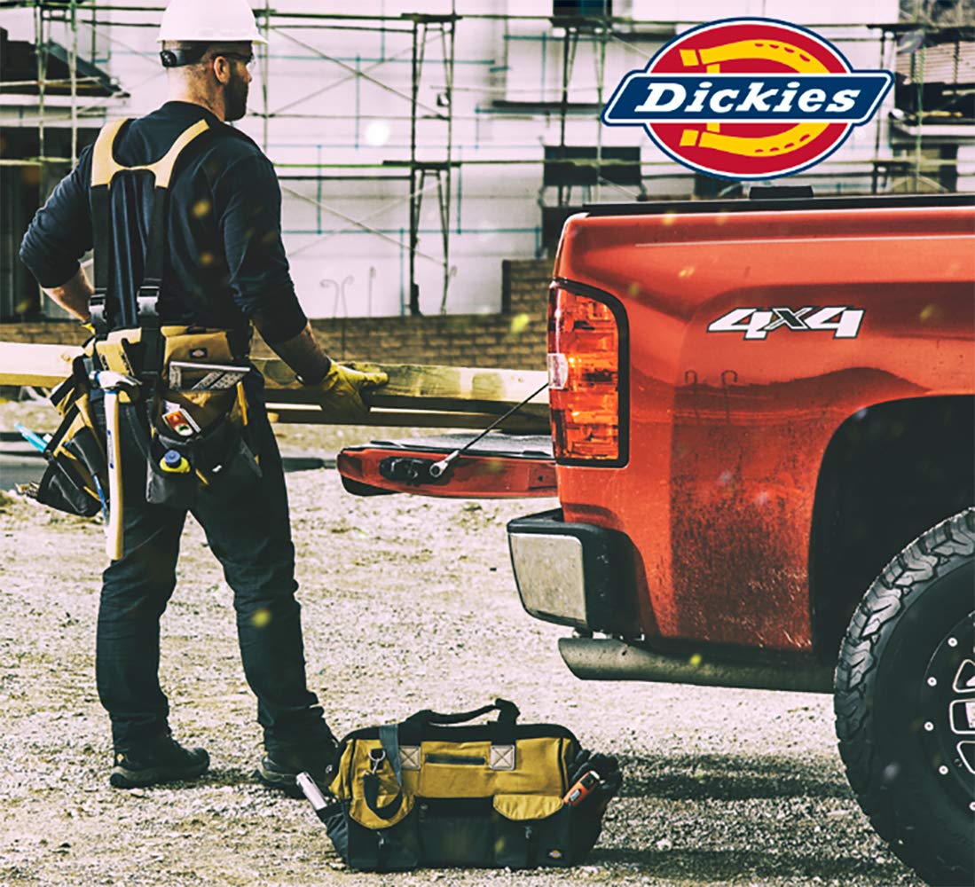 Dickies 4-Piece Carpenter's Rig, Padded Tool Belt Suspenders, Cooling Mesh, Tool Belt, Steel Buckle, Grey/Tan, 3.8 lb