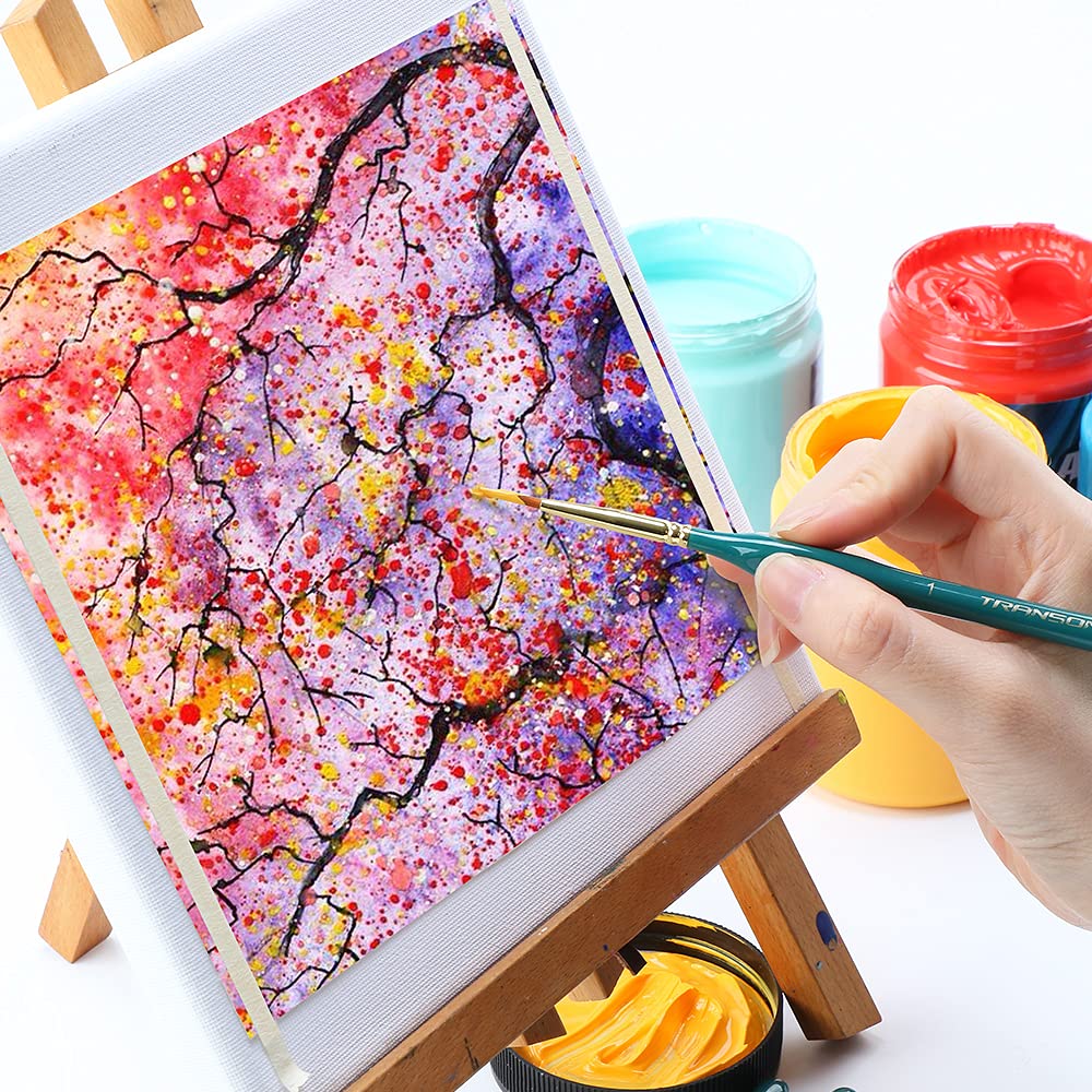 Transon Detail Thin Paint Brush Set 6pcs for Model Minature Craft and Art Painting Green TRANSON