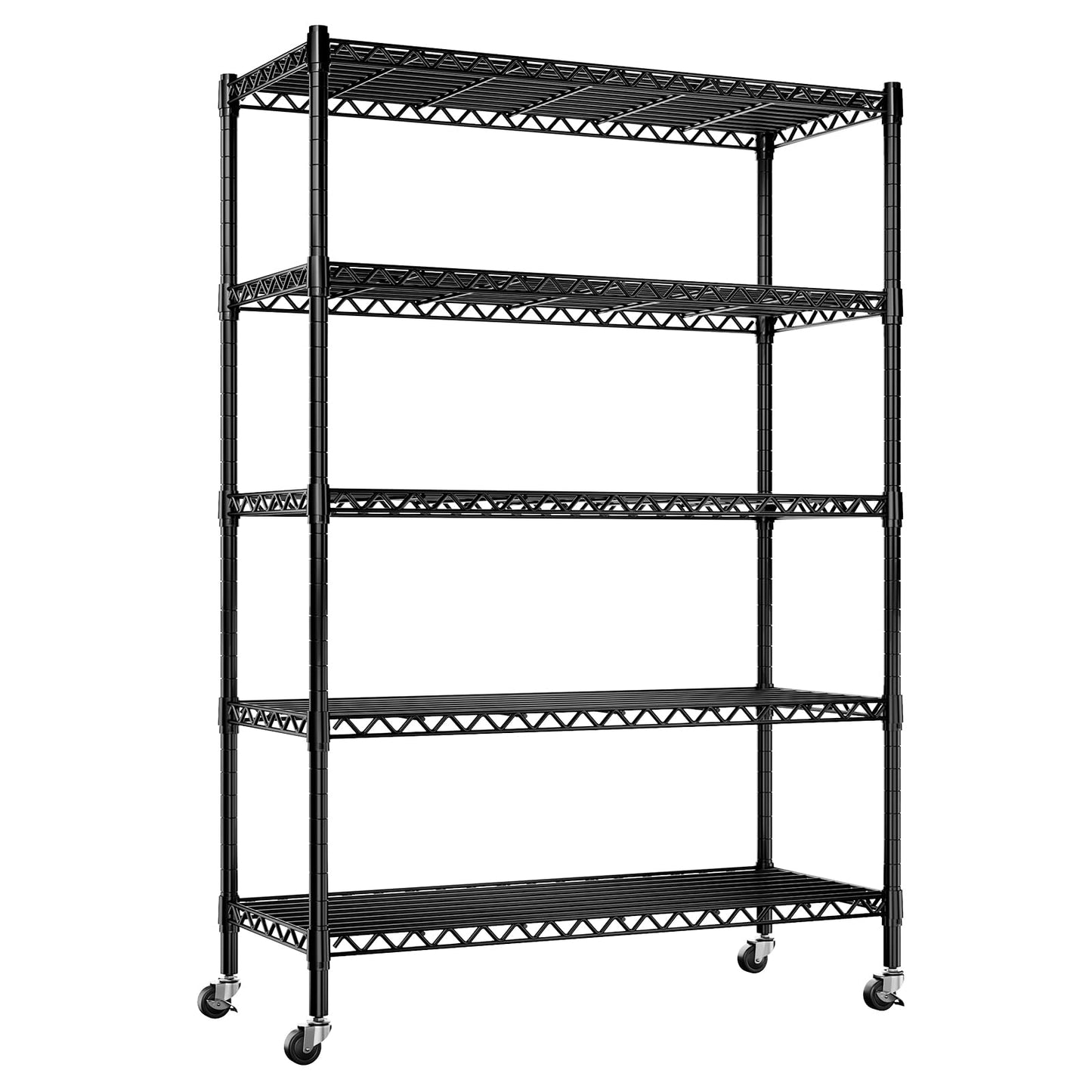 REIBII Wire Shelving Rack with Wheels Storage Shelves with Wheels 73.6" H Metal Shelving Unit Load 1750LBS Adjustable 5 Tier Metal Shelves for - WoodArtSupply