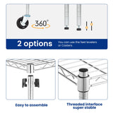 48 Lx18 Wx72 H Wire Shelving Unit Heavy Duty Height Adjustable NSF Certification Utility Rolling Steel Commercial Grade with Wheels for Kitchen BestOffice