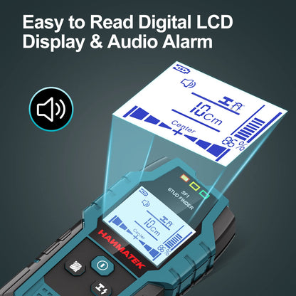 HANMATEK Stud Finder Wall Scanner Detector with Pro Smart Sensor, Audio Alarm and HD LCD Display, 5 in 1 Upgrade Wood Exact Mode Stud Finder Tool for - WoodArtSupply