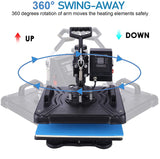8 in 1 Heat Press Machine for t Shirts Professional Heat Transfer Machine12" X 15"Swing Away Shirt Printing Multifunctional Sublimation Machine HYPOAI