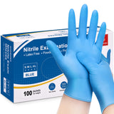 Schneider Nitrile Exam Gloves, 4mil, Blue, Large 100-ct Box, Disposable Latex / Powder-Free, Food Safe Rubber Medical / Cleaning Gloves for Cooking & Schneider