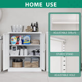 Letaya Metal Storage Cabinets with Lock, Small Locker Organizer Steel Cabinets, Adjustable Layers Shelves 2 Doors for Home, Office, Letaya