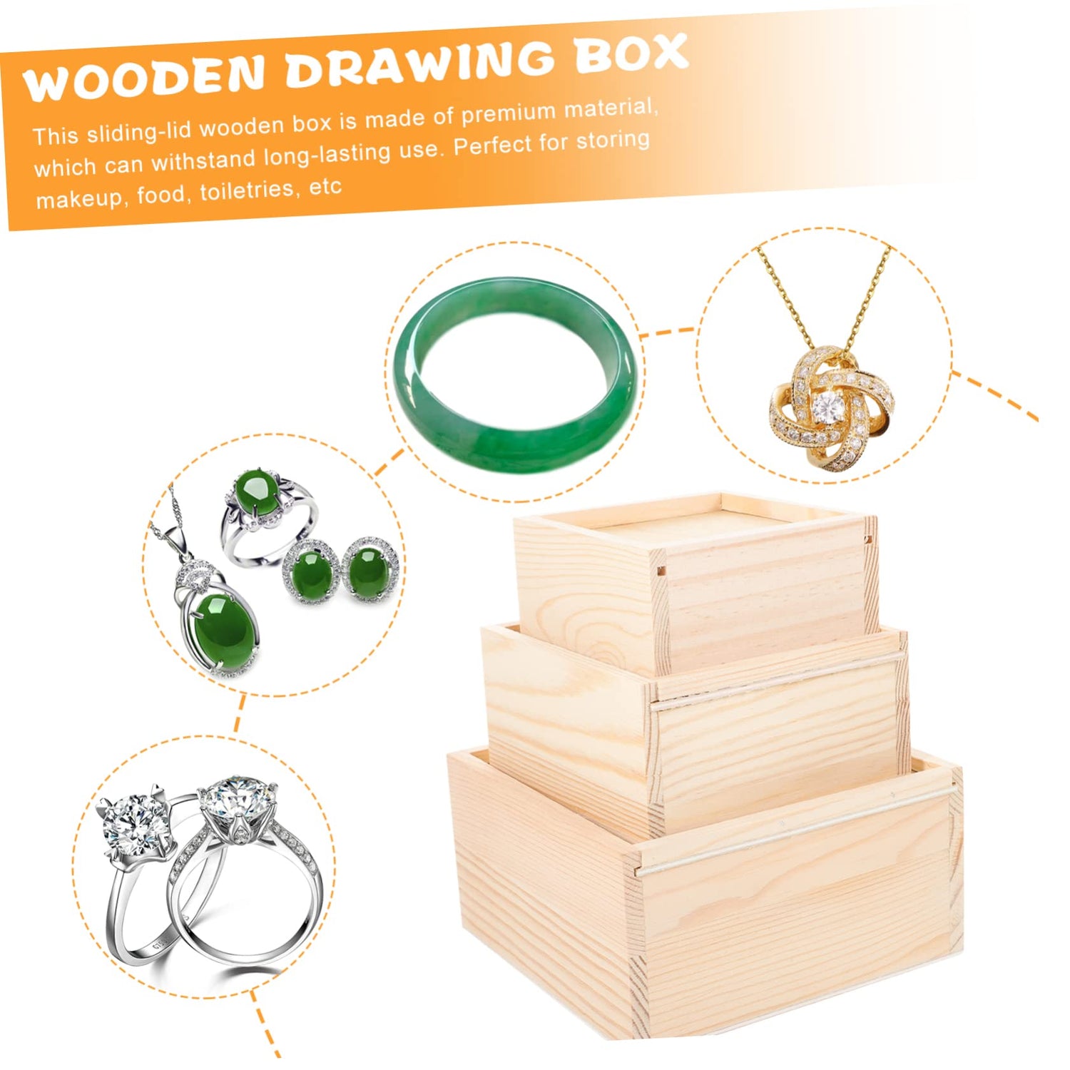 NOLITOY 3pcs Box Wooden Drawer Wooden Unfinished Small Decorative Rustic Case Jewelry Organizer for Drawer Wooden Decor Wood Decor Wood Crates NOLITOY