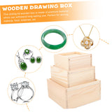 NOLITOY 3pcs Box Wooden Drawer Wooden Unfinished Small Decorative Rustic Case Jewelry Organizer for Drawer Wooden Decor Wood Decor Wood Crates NOLITOY