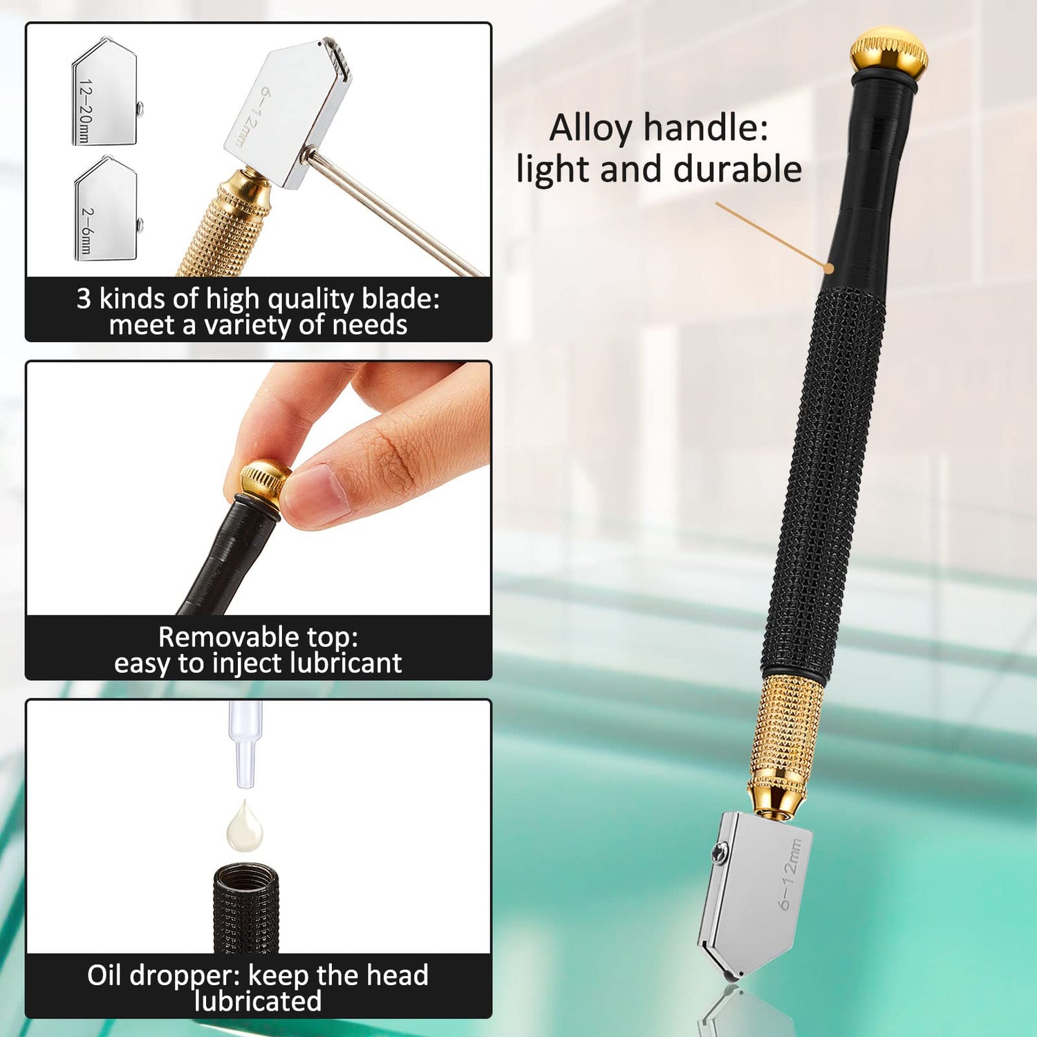 58 Pcs Stained Glass Supplies Glass Cutter Kit Including 8 Pcs Layout Block System 2 Pcs Class Running Breaking and Heavy Duty Glass Cutting Tool 2 Spakon