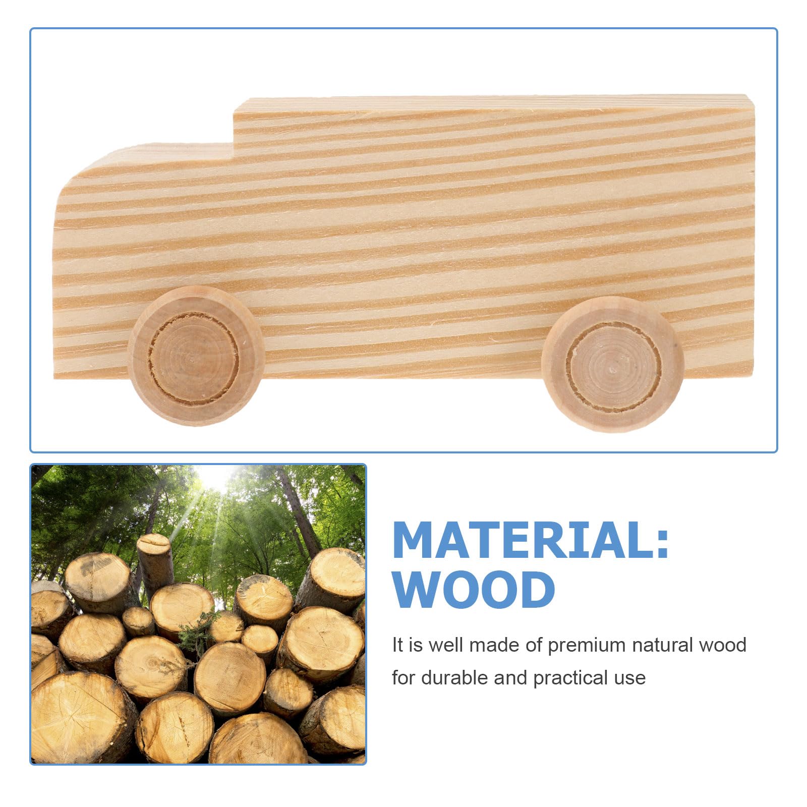 SUPVOX Kids Truck Toys 4pcs Unfinished Wooden Cars Unpainted Wood Ornamet Car Toys for DIY Craft Painting Art Project Kids Car Toys - WoodArtSupply