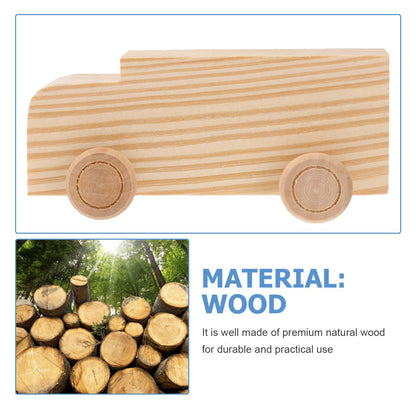 SUPVOX Kids Truck Toys 4pcs Unfinished Wooden Cars Unpainted Wood Ornamet Car Toys for DIY Craft Painting Art Project Kids Car Toys - WoodArtSupply