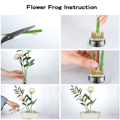 12 Pieces Flower Frog Holder Floral Round Flower Arranger Fixed Flower Pin Holder Tool Floral Arrangement Pin Holder Japanese Flower Holder for - WoodArtSupply