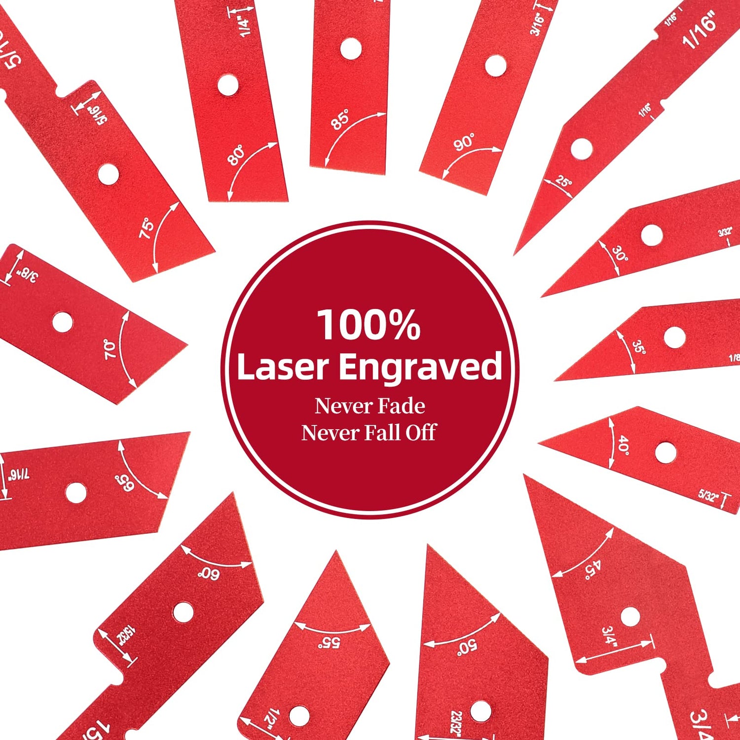 KAGYIFLY Setup Blocks Woodworking, 14pcs Aluminum Setup Blocks Height Gauge Set for Router Table Saw and Angle Measure Set up (Each Setup Bars has KAGYIFLY