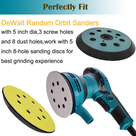 5 Inch 8 Hole Replacement Sander Pad for Makita BO5010 BO5030K BO5031K BO5041K XOB01Z Orbital Sander -5" Hook and Loop Sanding Pad for Wood and Tockrop
