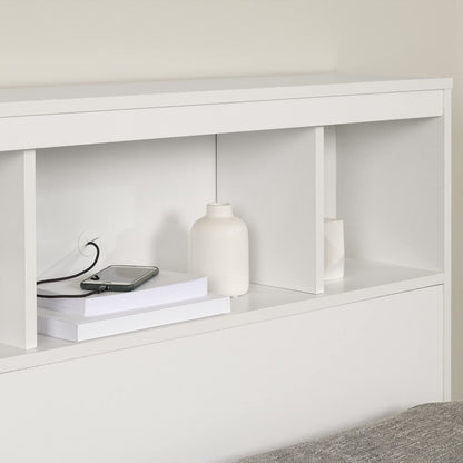 South Shore Summertime Bookcase Headboard, Twin, Pure White - WoodArtSupply