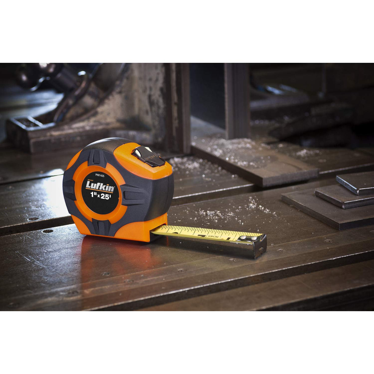 Crescent Lufkin 3/4" x 12' P1000 Series Hi-Viz® Orange Engineer's Yellow Clad A4 Blade Power Return Tape Measure - PHV1312DN Lufkin