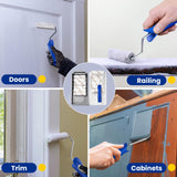 Mister Rui Paint Roller Kit, 16 Pack, 4 Inch Microfiber Paint Rollers, Small Paint Roller Covers, Disposable Paint Tray Liner and Frame, Mini Rollers Mister Rui