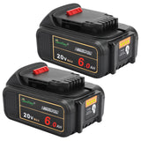 waitley 2 Pack 20V 6.0A Replacement Battery Compatible with Dewalt DCB200 DCD DCF DCG Series Cordless Power Tools waitley