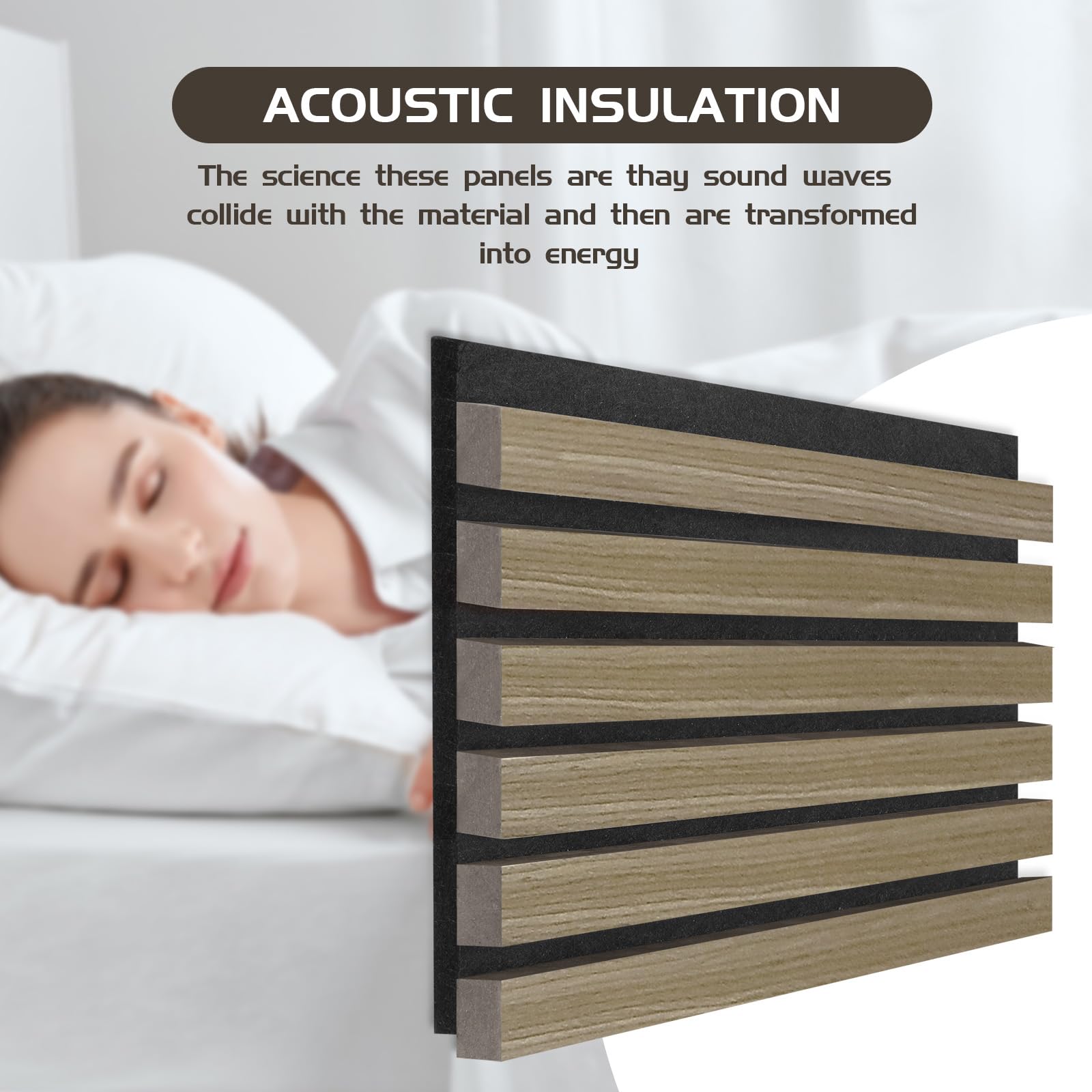 CETIVENO 4 Pack Acoustic Wood Wall Panels,47.2” x 12.8” Soundproof Wall Panels,Wood Slat Acoustic Panels for Wall Decor,3D Wood Slat Wall Panels - WoodArtSupply