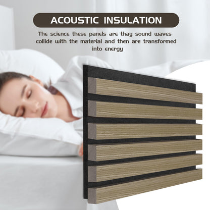 CETIVENO 4 Pack Acoustic Wood Wall Panels,47.2” x 12.8” Soundproof Wall Panels,Wood Slat Acoustic Panels for Wall Decor,3D Wood Slat Wall Panels - WoodArtSupply