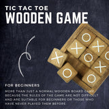 NUTTA - Wooden TIC TAC Toe Game Coffee Table Decor Family Game Night Indoor Outdoor Fun Games for Teens and Adults Classic OX Wood Board Game NUTTA